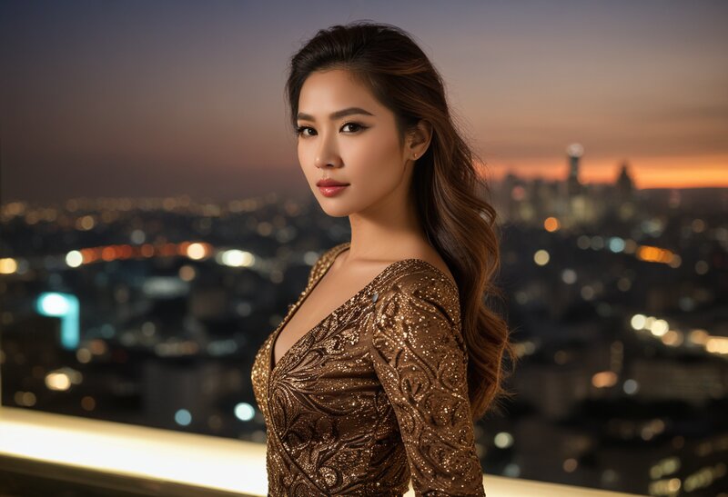 暮光下的肖像女性艺术写真